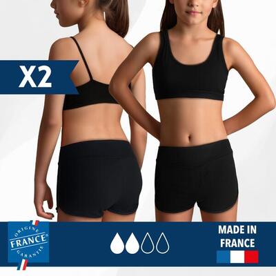 2x Shorty da bagno mestruale Adolescente - Flusso Plus