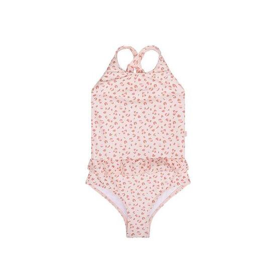 Maillot de bain fille - Vieux rose - Leopard - 98/104