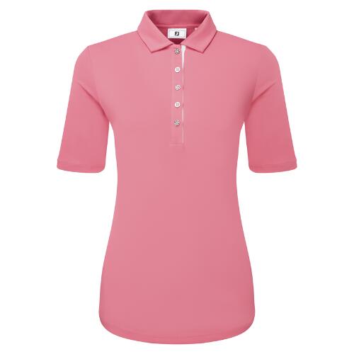FOOTJOY FootJoy Half-Sleeve Solid Pique Dames Roze