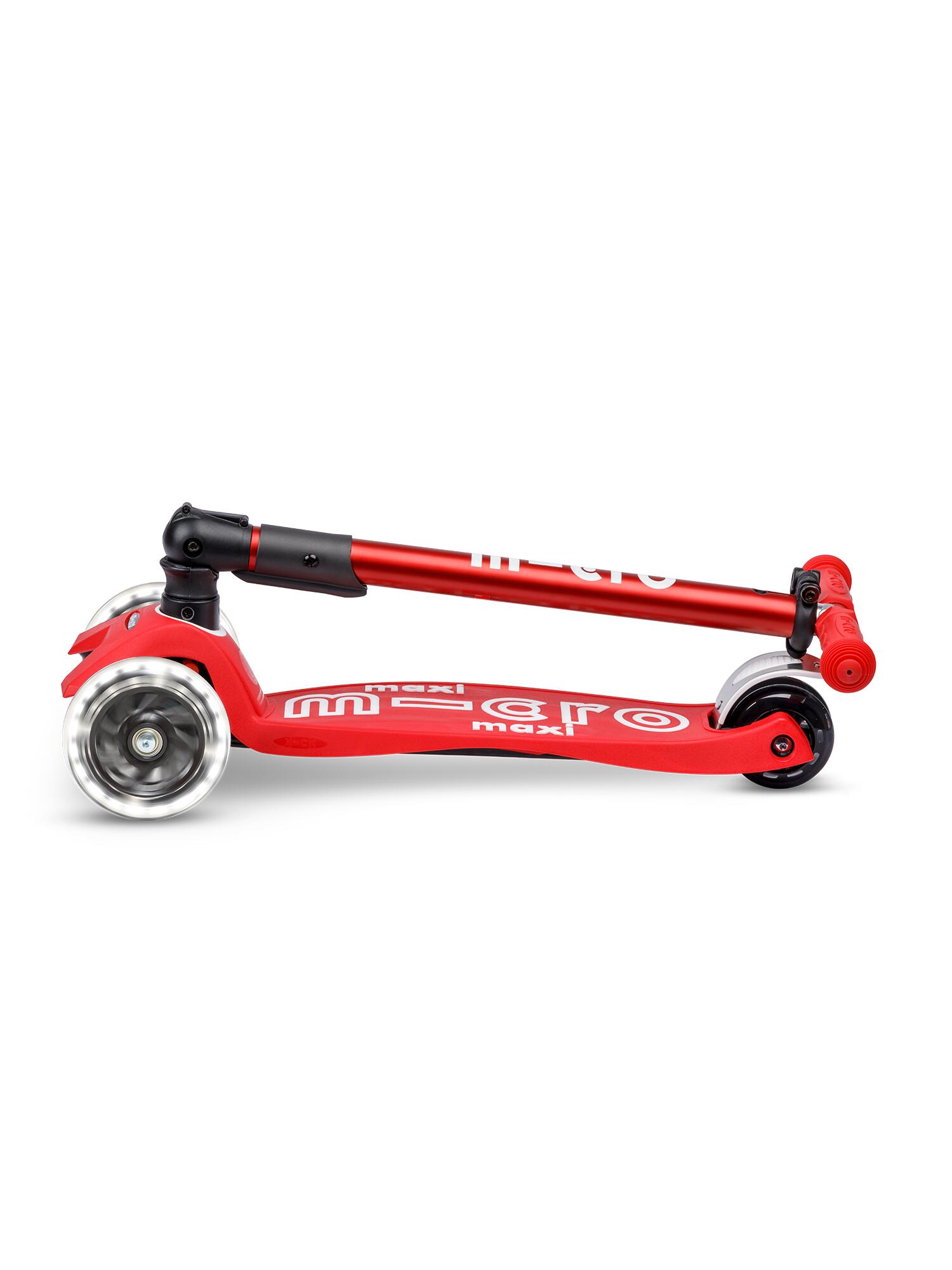 Patinete Infantil  Micro Maxi Deluxe Plegable LED Rojo 5/7