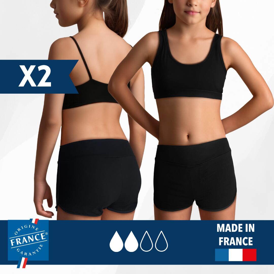2x Shorty de baie menstrual pentru adolescenți - Flux Mediu