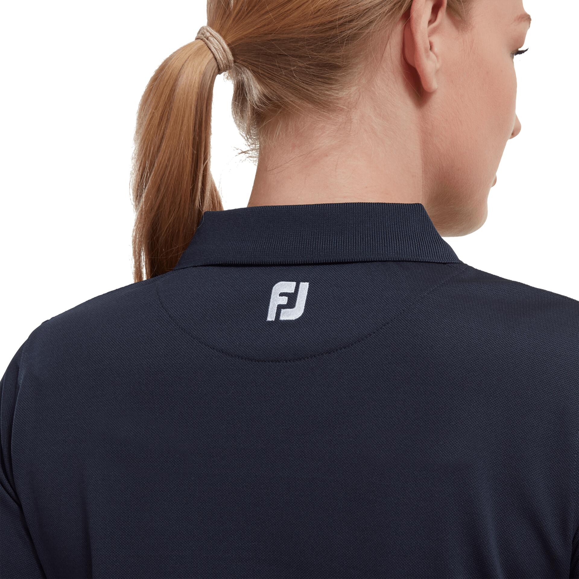 Footjoy Stretch Pique Solid Golfpolo Dames Marine Blauw 4/4