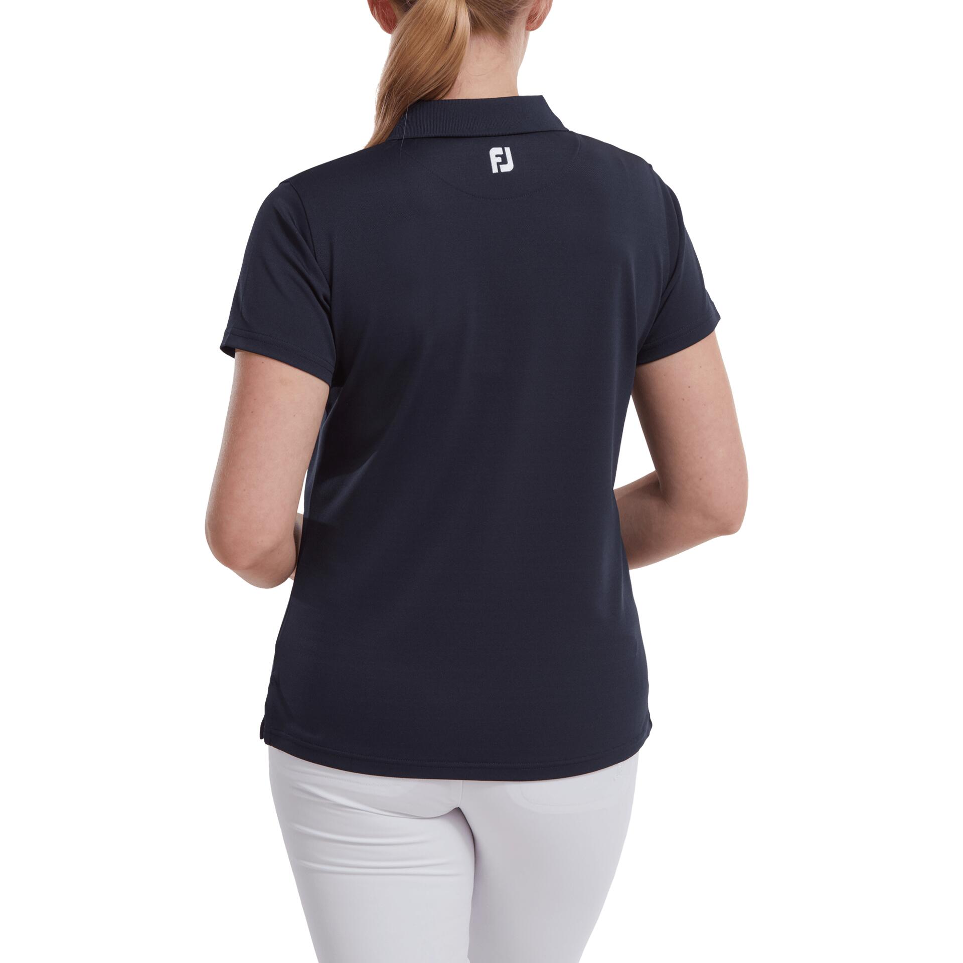 Footjoy Stretch Pique Solid Golfpolo Dames Marine Blauw 3/4