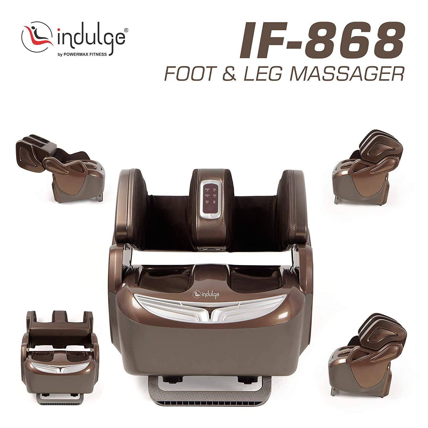 indulge IF-868 Foot & Leg Massager Machine for Pain Relief with Dynamic Squeeze Air Technology, Shiatsu, Kneading, Vibration, Rolling & Heating by PowerMax Fitness -  3