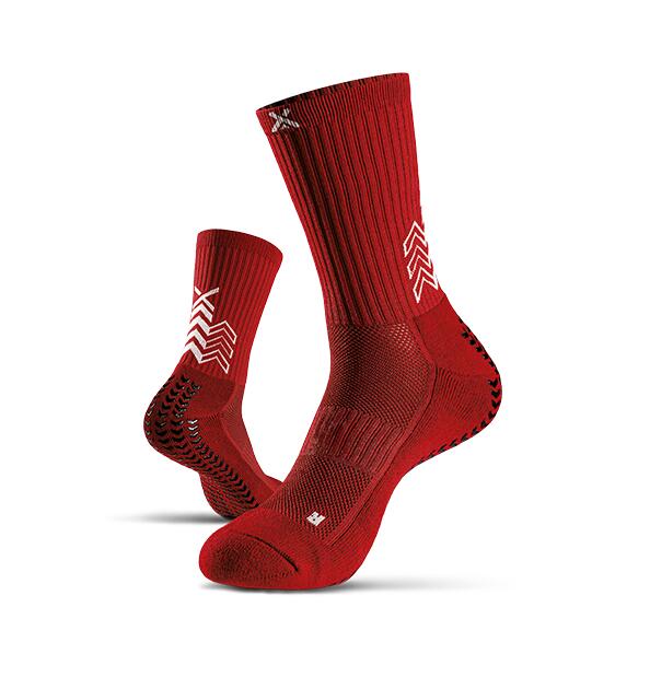 Șosete de fotbal SOXPro Classic Red cu prindere antiderapantă