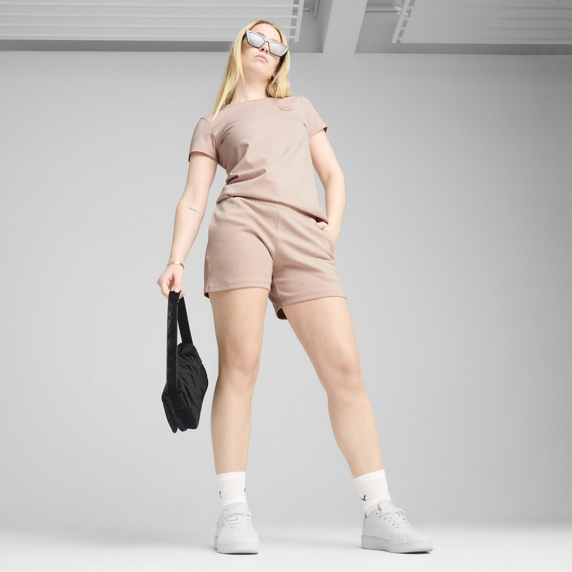 Shorts a vita media ESS ELEVATED da 5" da donna PUMA Rose Quartz Pink 4/7