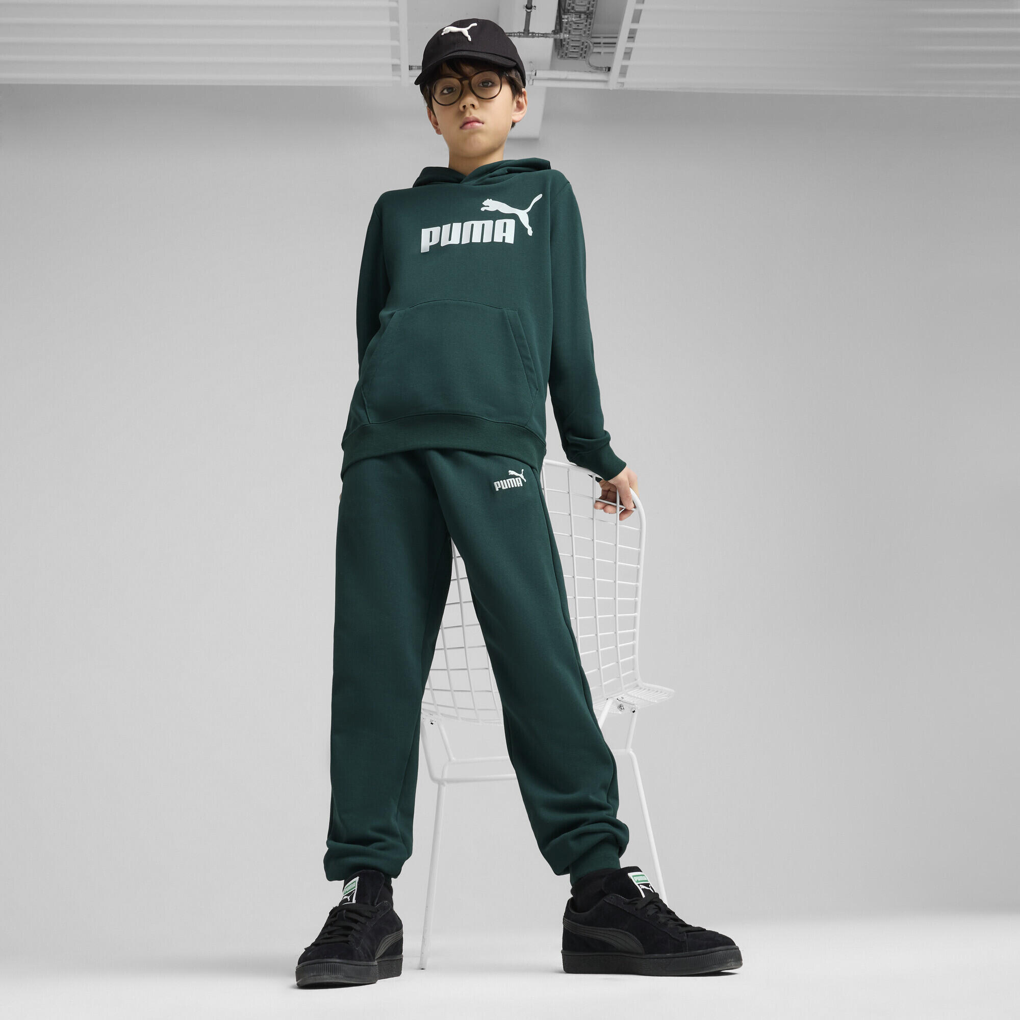 ESS No. 1 Logo Jogginghose Jungen PUMA Dark Myrtle Green 4/7