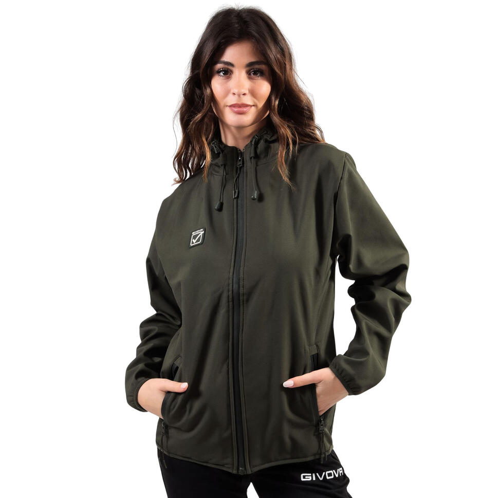 Unisex Softshell Kurtka Givova Armii Zielona XL - Wiatroodporna i Ciepła