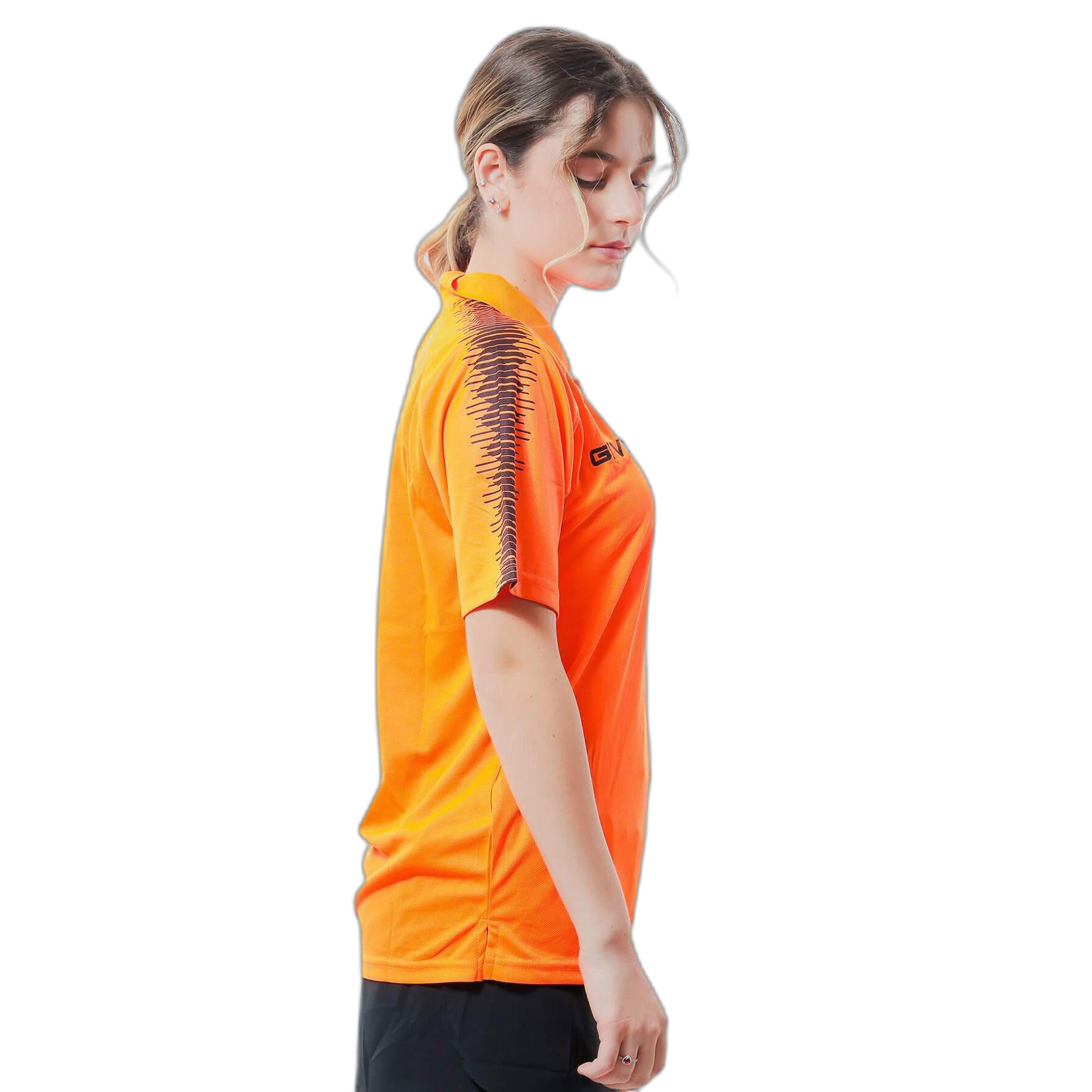 Polo uomo givova arancio fluo/nero 3/5