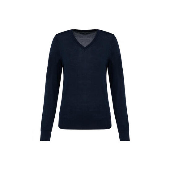 Merino-Pullover mit V-Ausschnitt, Damen Kariban Premium
