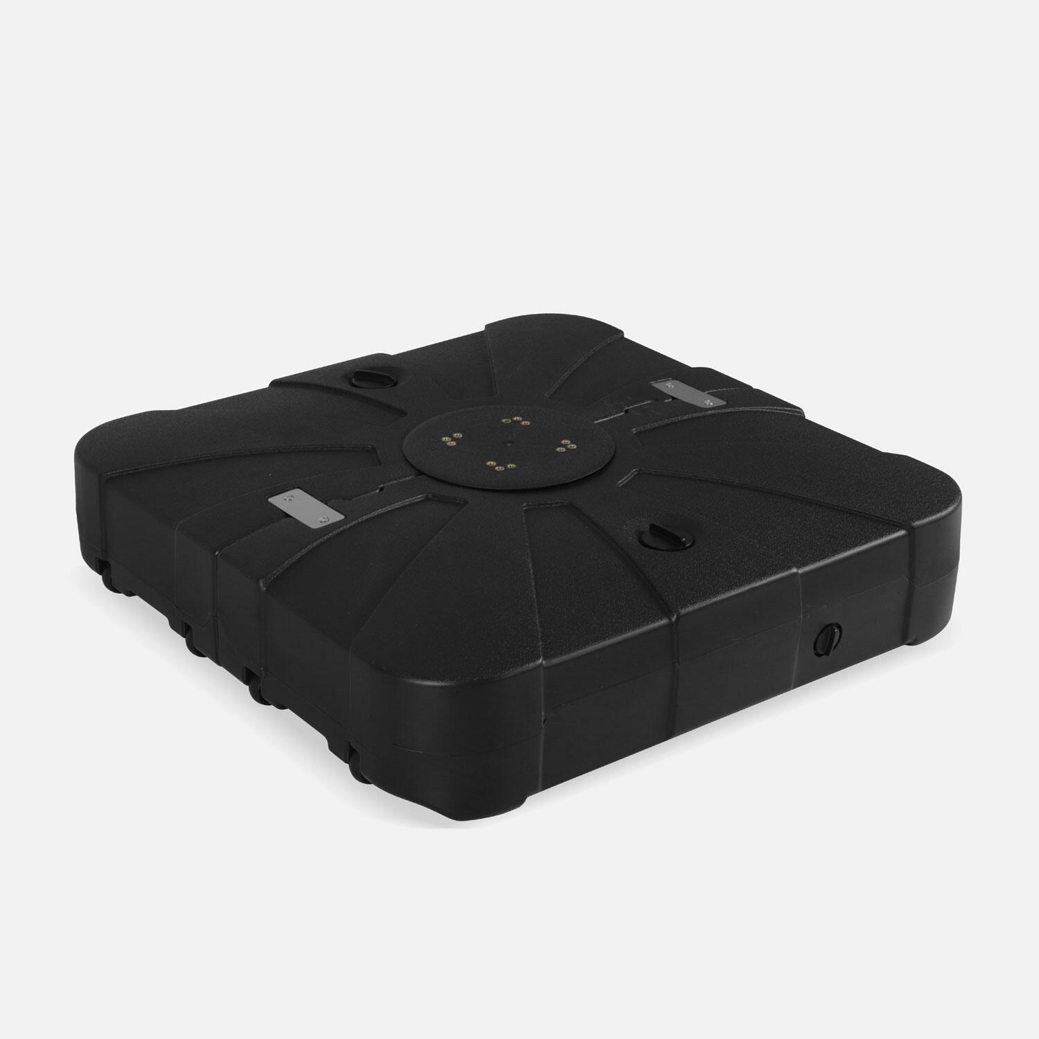 Suporte enchível para guarda-sol offset, 100L, Preto