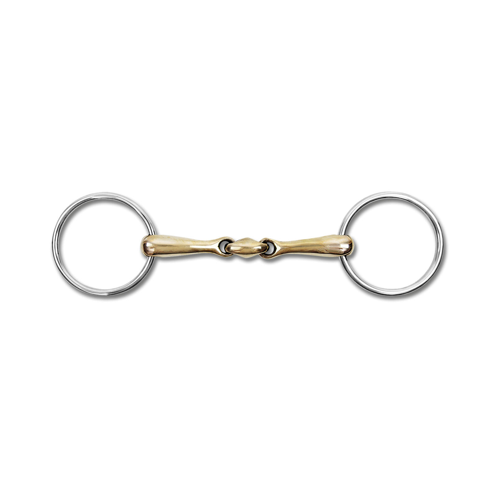 Mors 2 ringen voor paard dubbele breuk massief Waldhausen Cupris 1/1