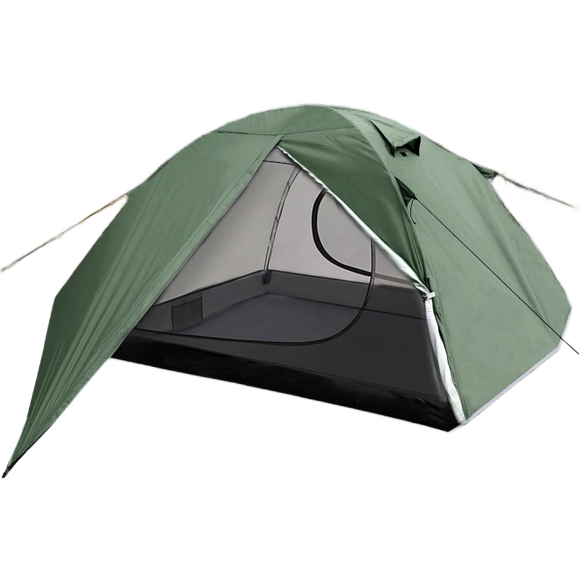2 Personen Zelt 3000 mm WS 2 Eingänge Camping Festival Vorraum 1/7