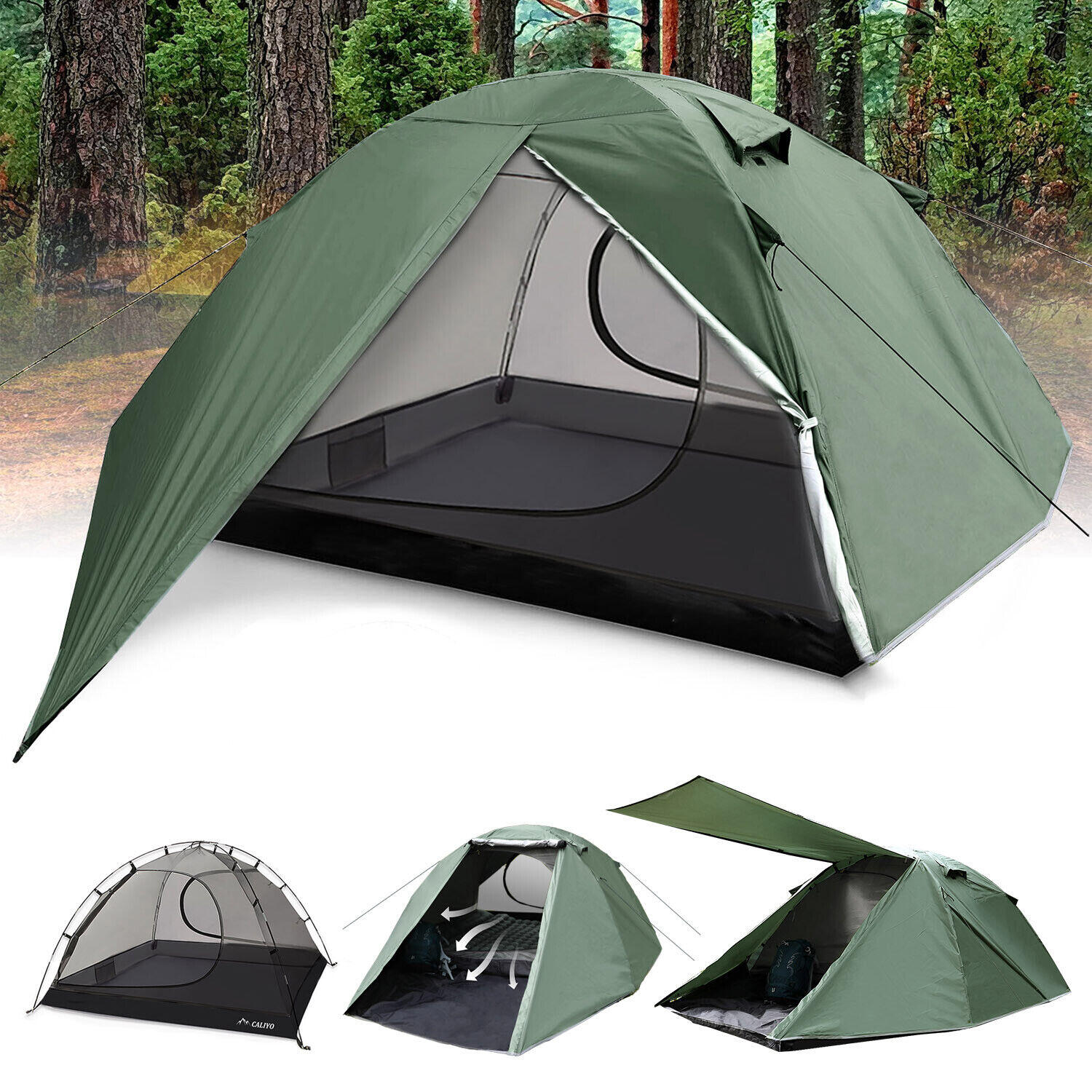 2 Personen Zelt 3000 mm WS 2 Eingänge Camping Festival Vorraum 4/7