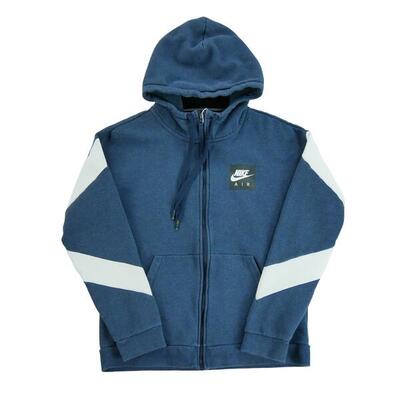 Tweedehands - heren volledige rits blauwe hoodie - als nieuw