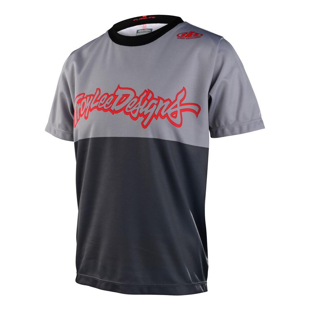 Tld - Troy Lee Designs - Maillot De Vélo Vtt Décontracté À Manches Courtes Flowline Pour Enfant Noir. - T-shirt Manches Courtes - Gris|marron|noir - Xl. - Decathlon