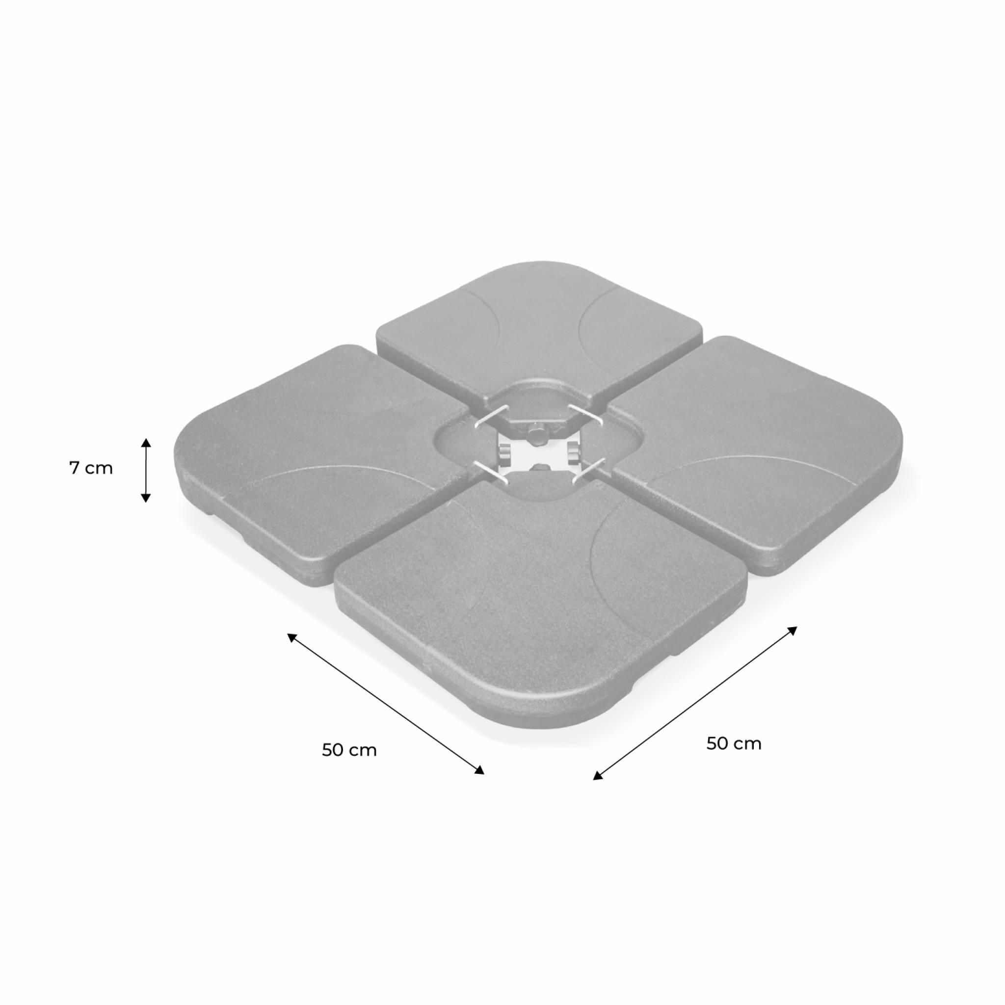 Base per ombrellone  set di 4 lastre quadrate, Nero 5/5