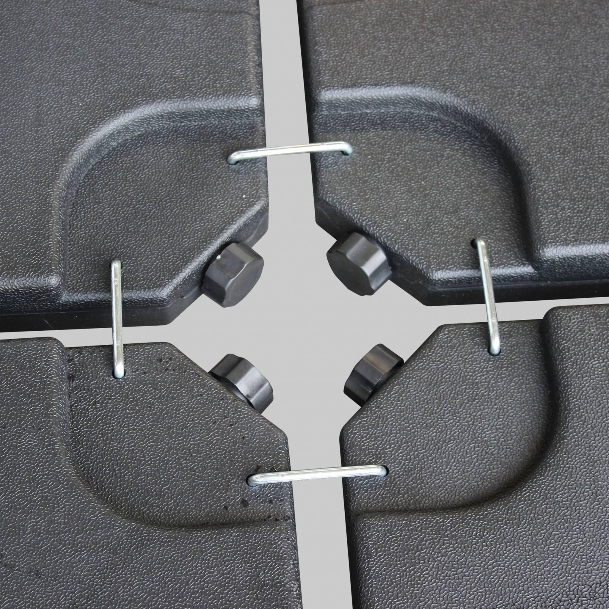 Base per ombrellone  set di 4 lastre quadrate, Nero 3/5