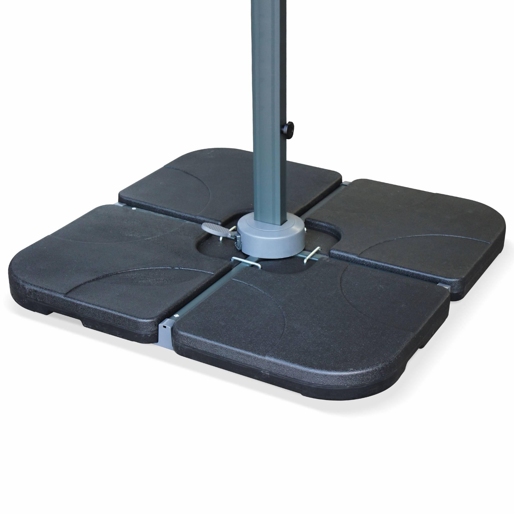 Base per ombrellone  set di 4 lastre quadrate, Nero 2/5