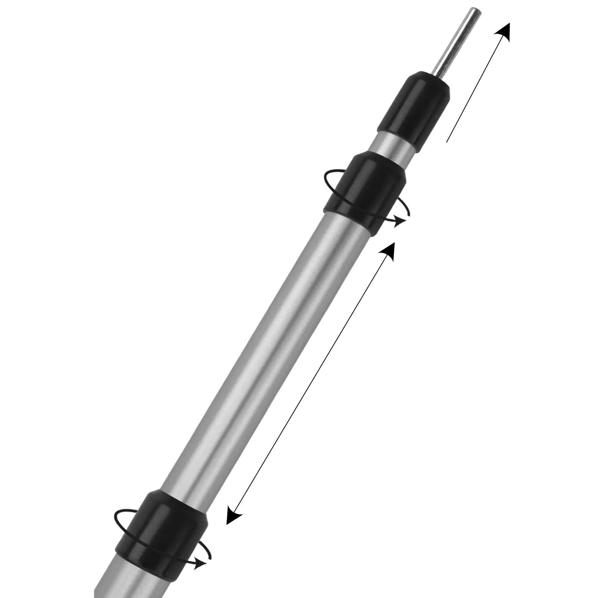 2 x Zelt Aufstellstange Teleskopstange Alu 95 cm bis 230 cm Heckzelt 2/4
