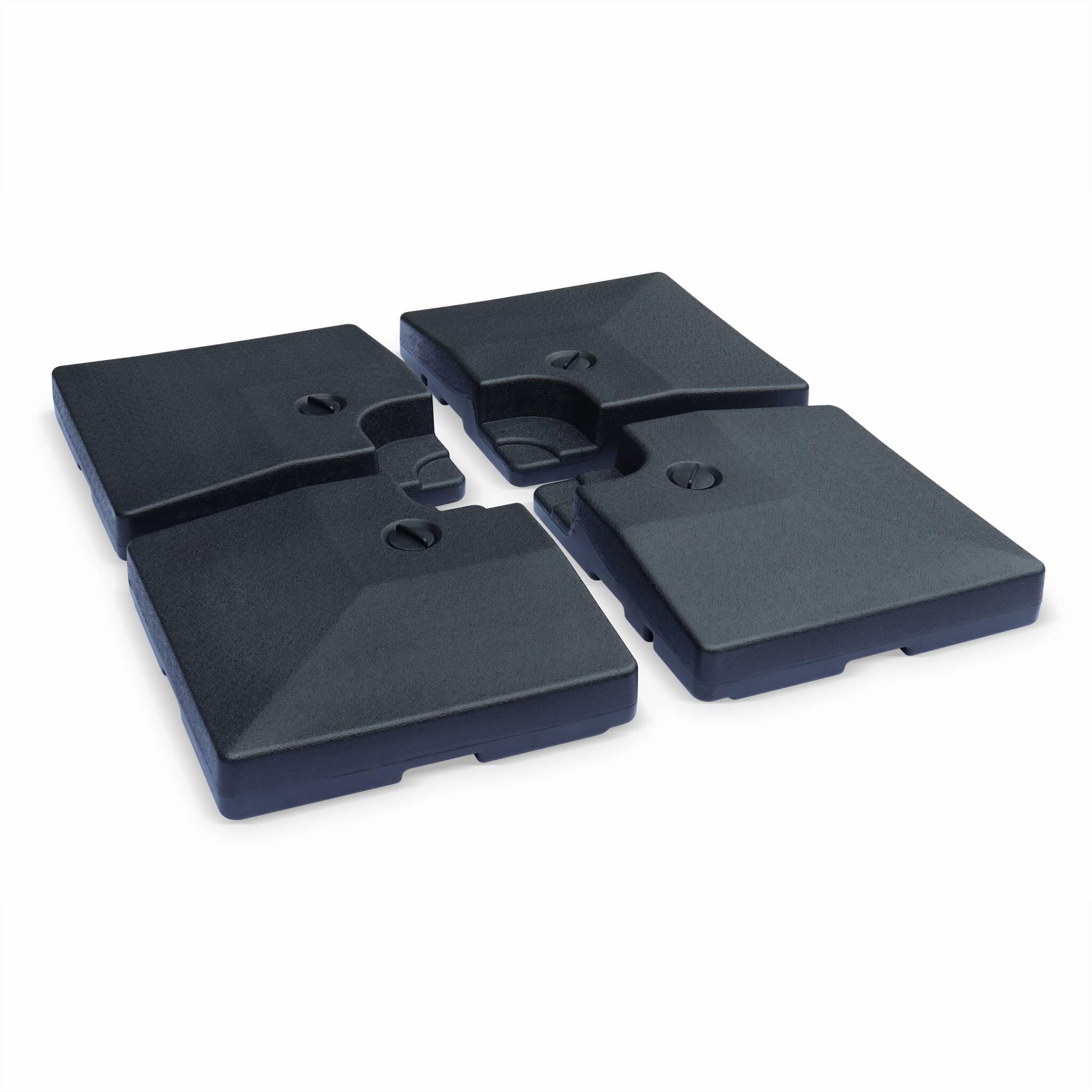 Losa lastrada para sombrilla de 51x51cm, set de 4, Negro 2/4