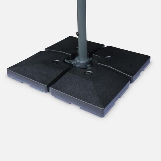Lastra appesantita per ombrellone 51x51cm (set di 4) Nero