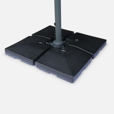 Lastra appesantita per ombrellone 51x51cm (set di 4). Nero