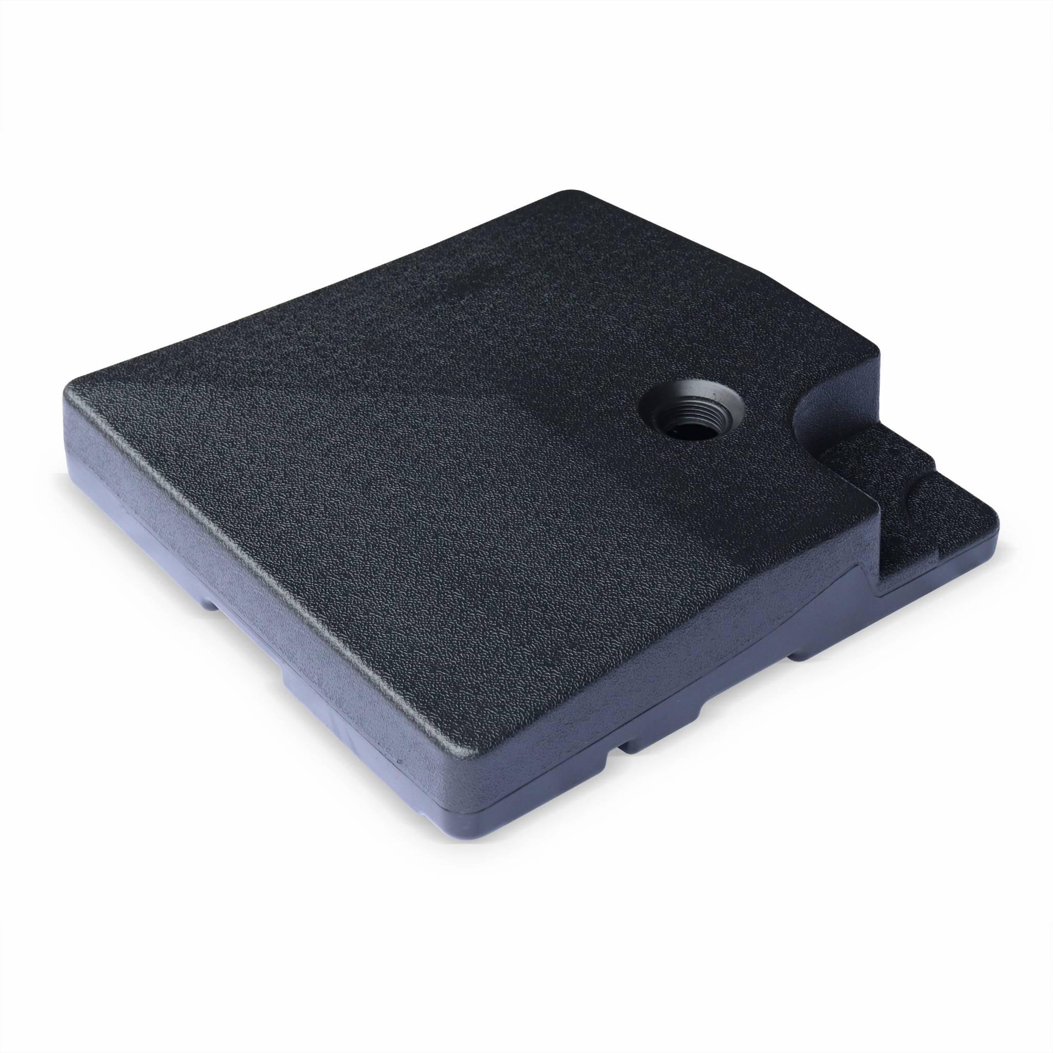 Losa lastrada para sombrilla de 51x51cm, set de 4, Negro 3/4