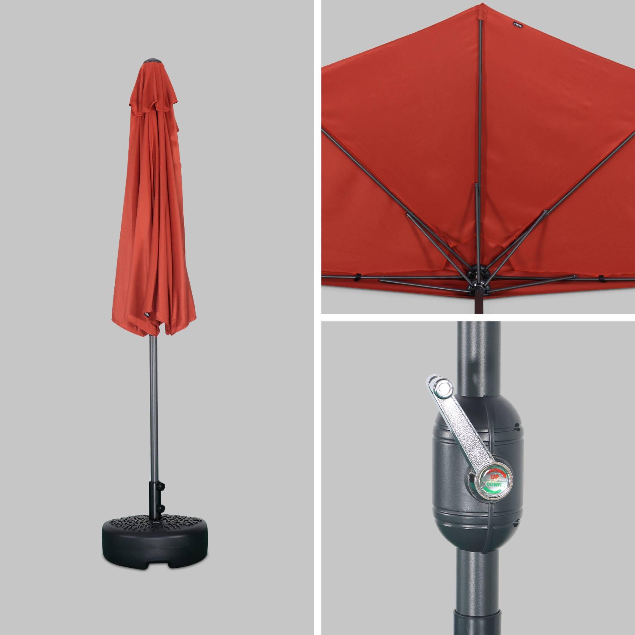 Medio parasol redondo, Ø2,5m, Terracota 5/6