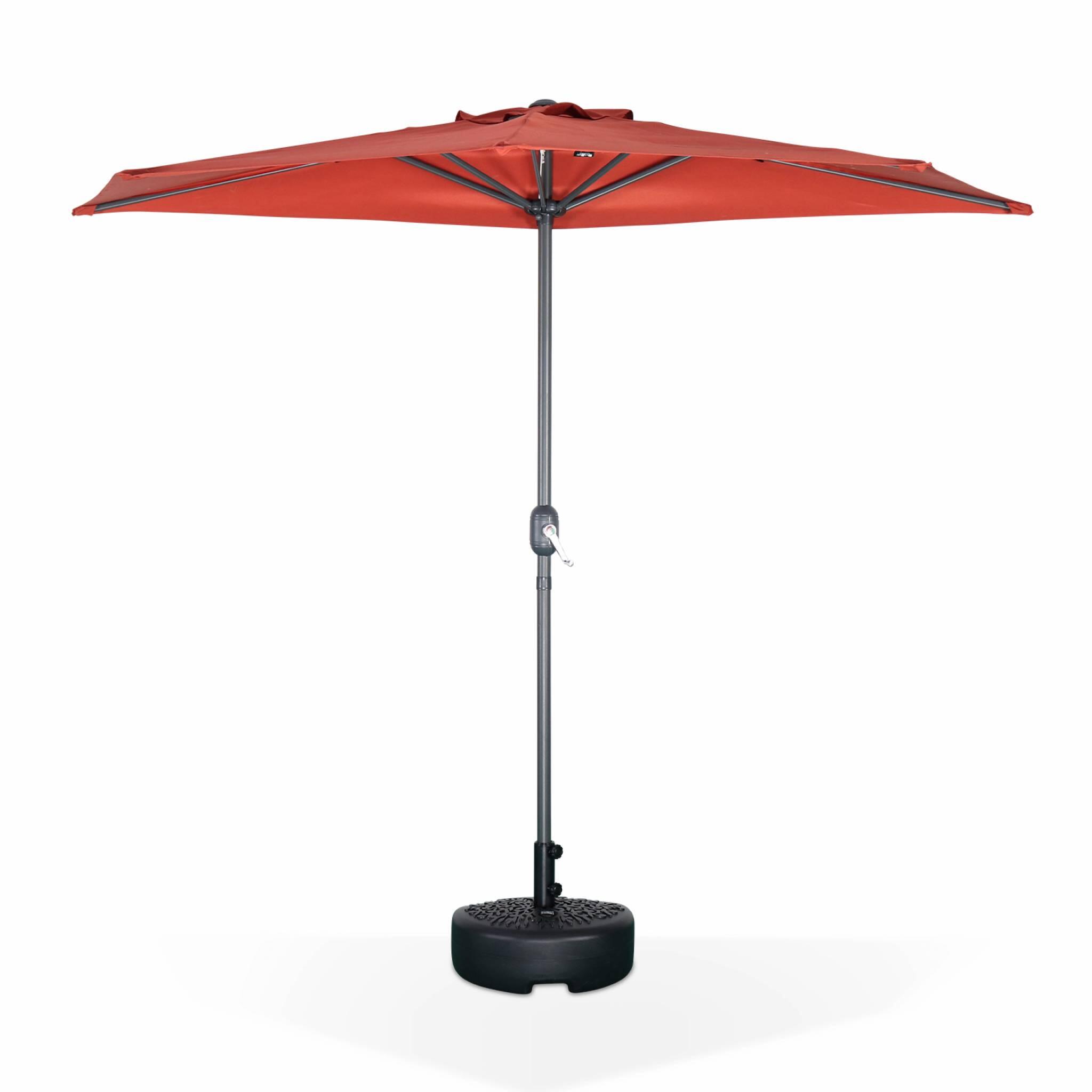 Medio parasol redondo, Ø2,5m, Terracota 3/6