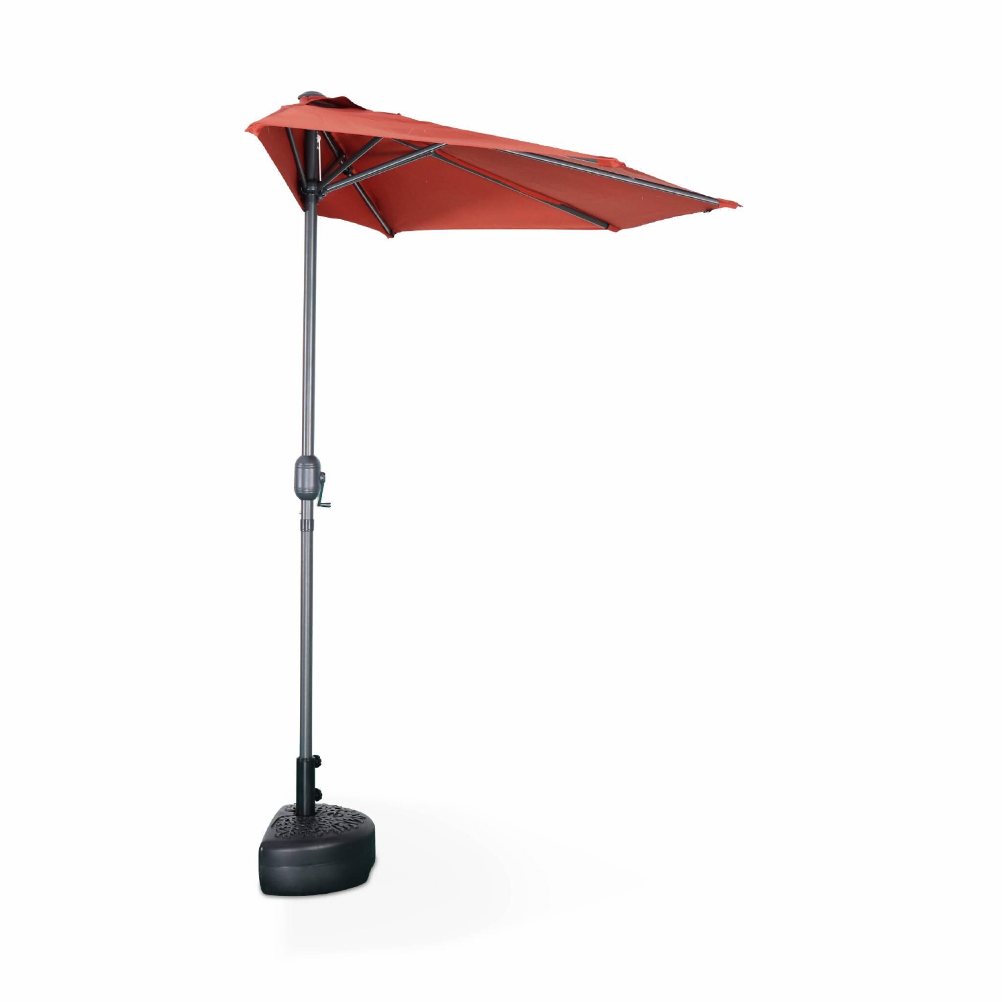 Medio parasol redondo, Ø2,5m, Terracota 4/6