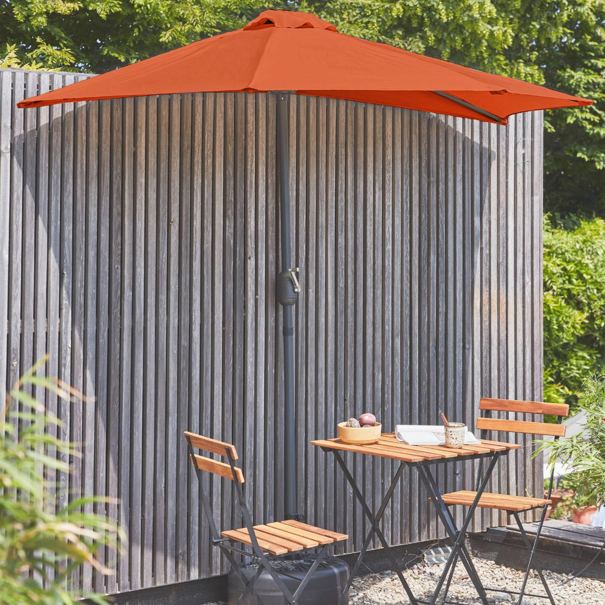 Medio parasol redondo, Ø2,5m, Terracota 2/6