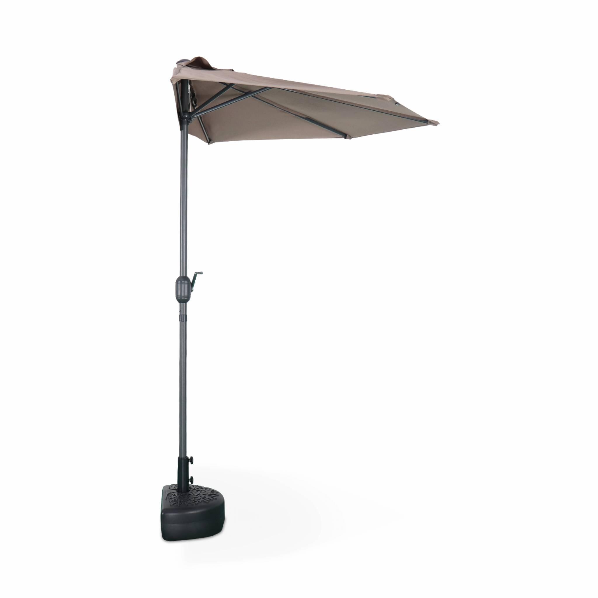 Medio parasol redondo, Ø2,5m, Pardo 4/6