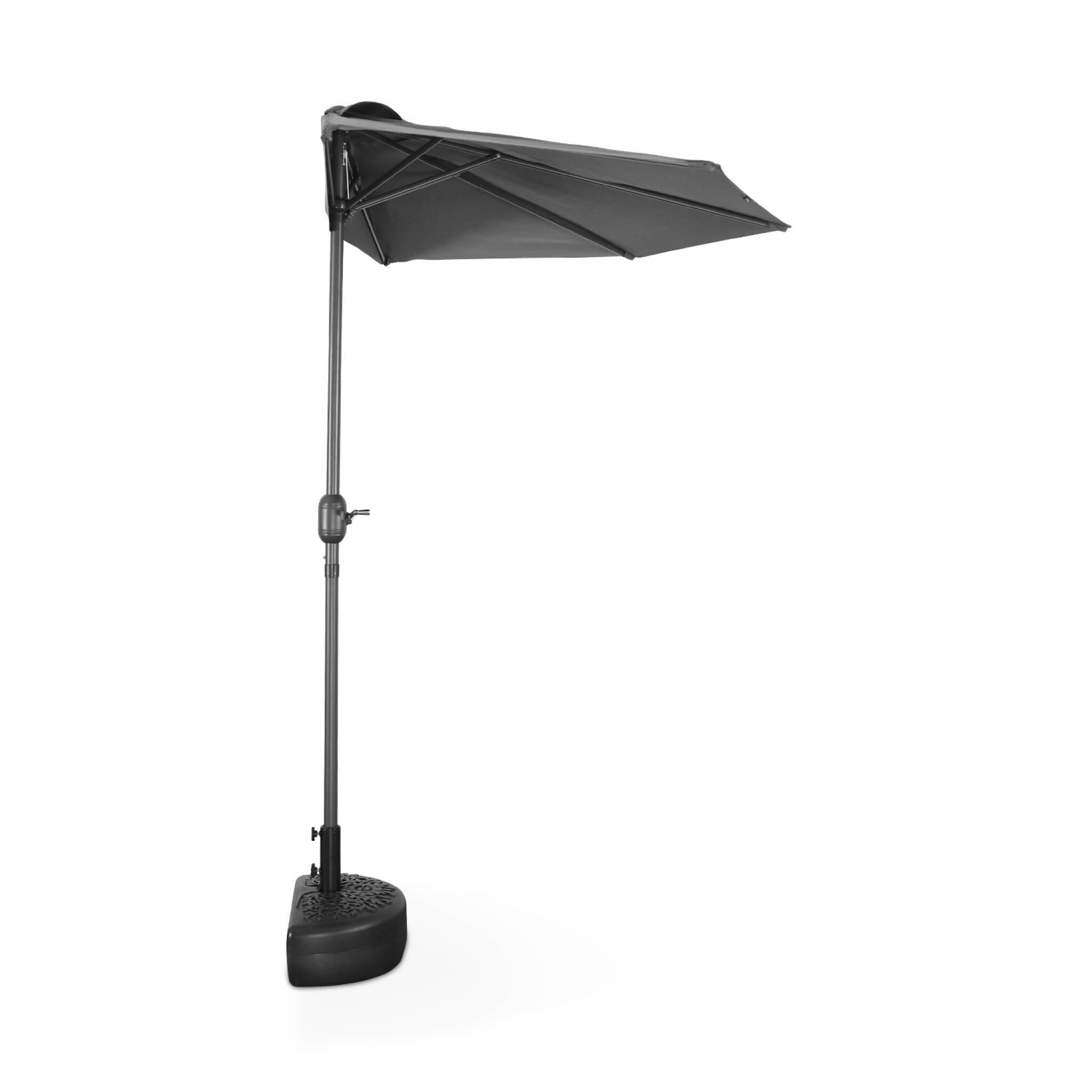 Meio guarda-chuva para varanda 2,5m, Cinza 4/6
