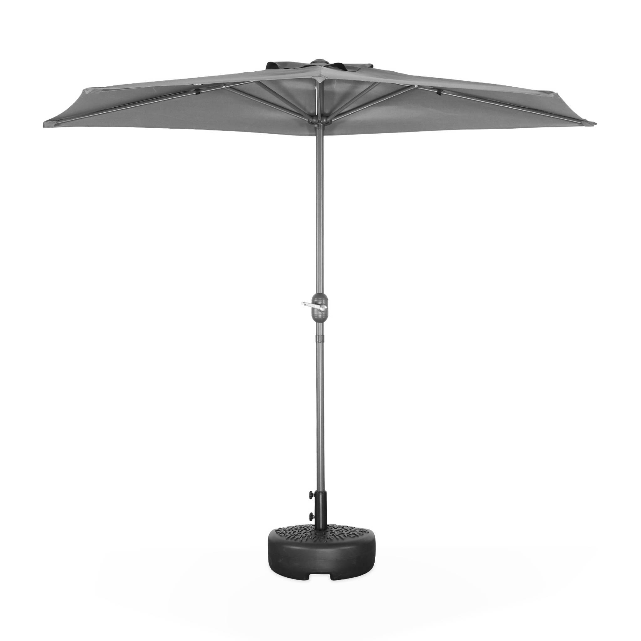 Meio guarda-chuva para varanda 2,5m, Cinza 3/6