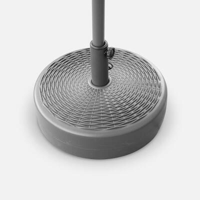 Base riempibile rotonda per ombrellone con palo centrale Grigio