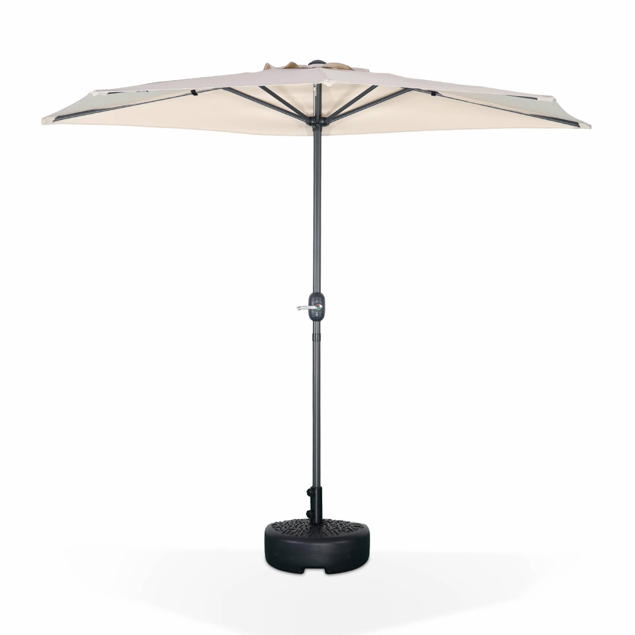 Medio parasol redondo, Ø2,5m, Arena 3/6