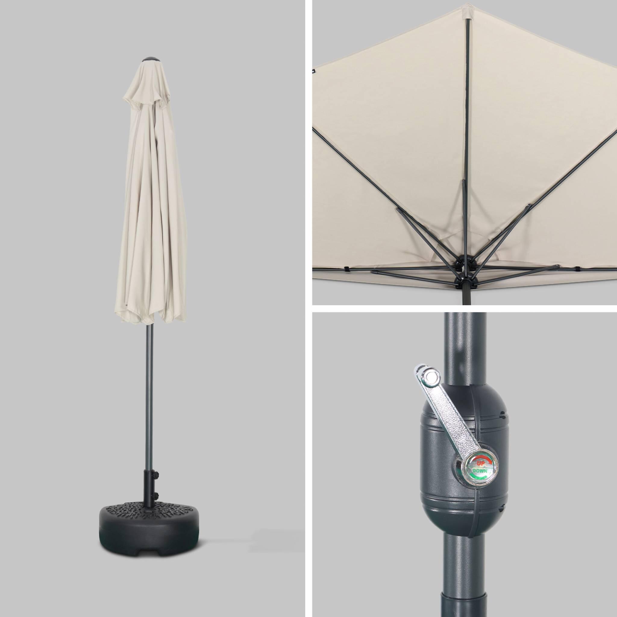 Medio parasol redondo, Ø2,5m, Arena 5/6