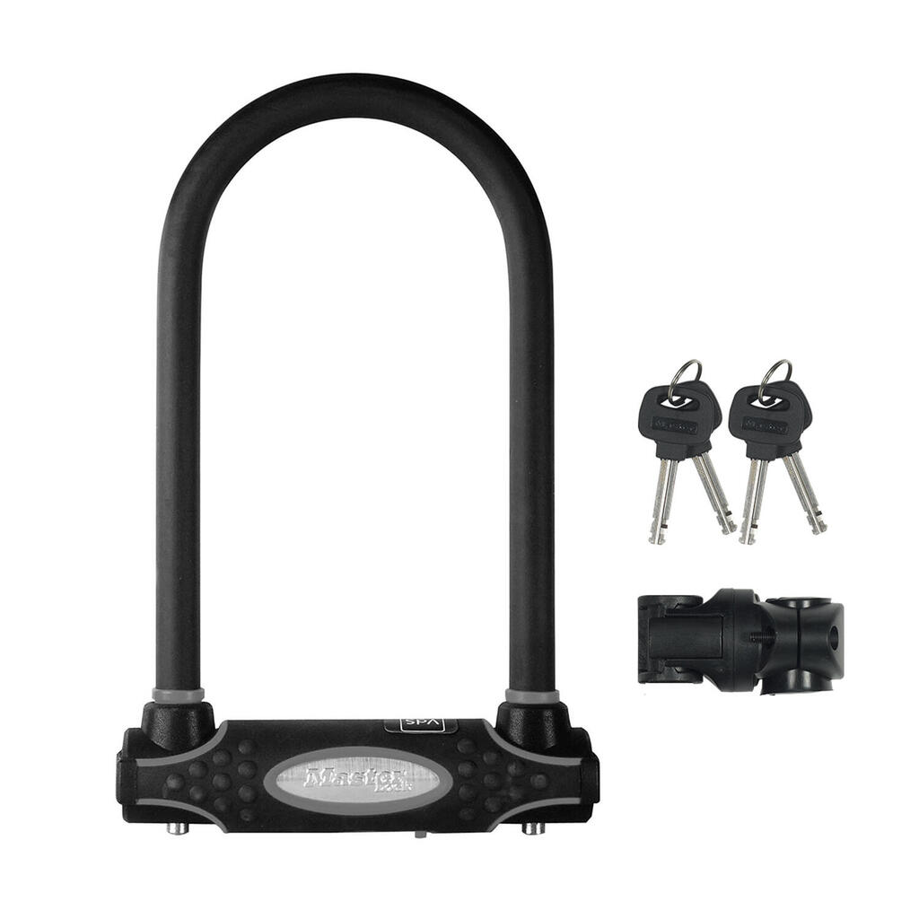 Heavy Duty Bike D Lock [Key] [Universal Mounting Bracket] [Certified Bike Lock]