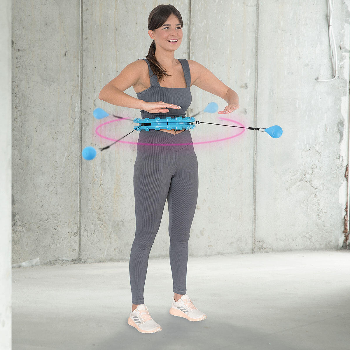 Hula hoop fitness réglable avec balle gravitationnelle HMS  HHW01 2/7