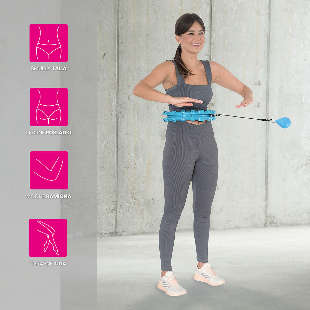 Hula hoop fitness réglable avec balle gravitationnelle HMS  HHW01 5/7
