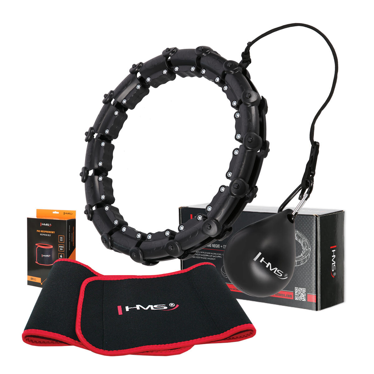 HMS Sada masážní hula hoop HMS HHW02 a BR163 zeštíhlujícího pásu