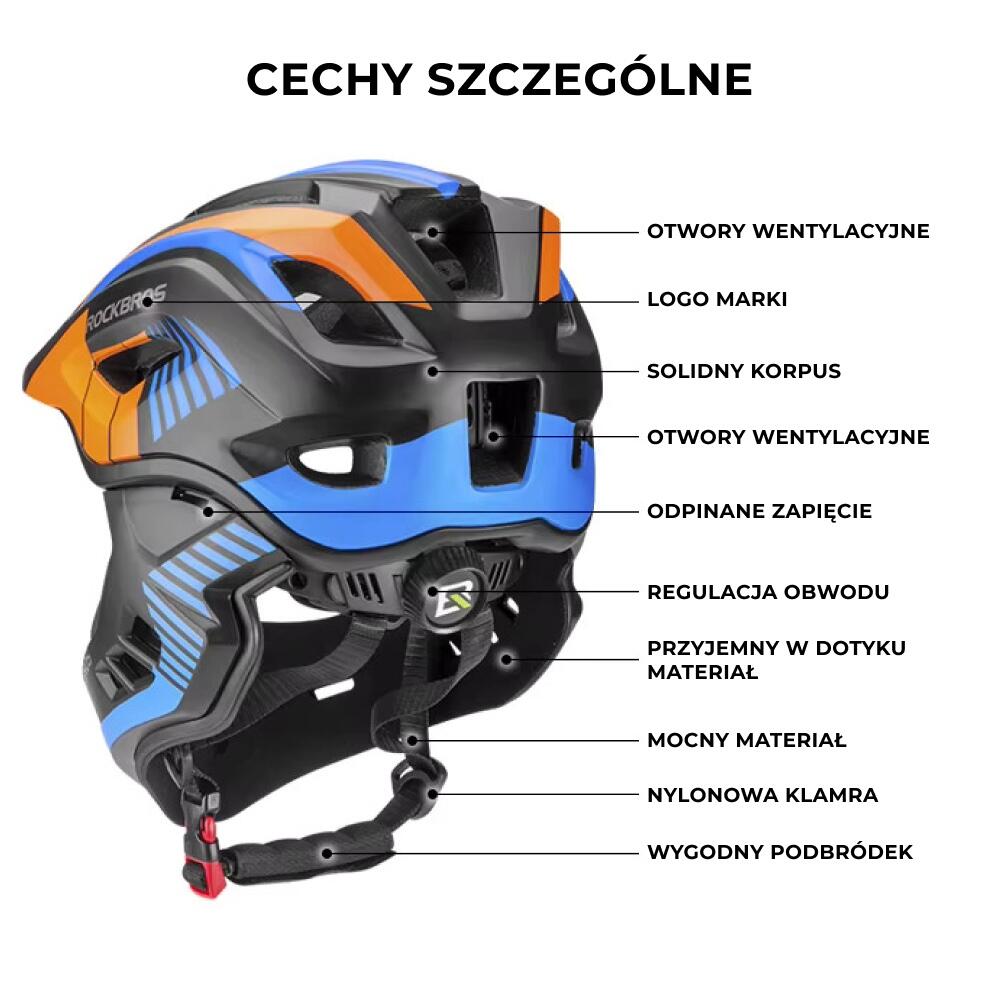 ROCKBROS Kids BMX-helm, integraal MTB-fietshelm, verstelbare maat met CE 6/7