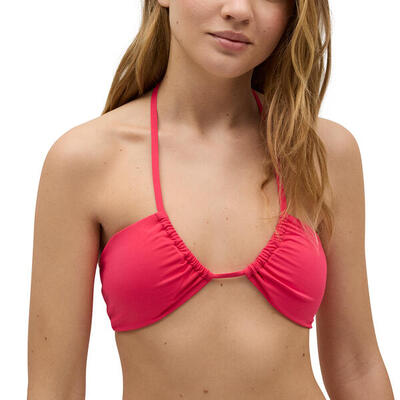Top bikini anudado al cuello fucsia copa B
