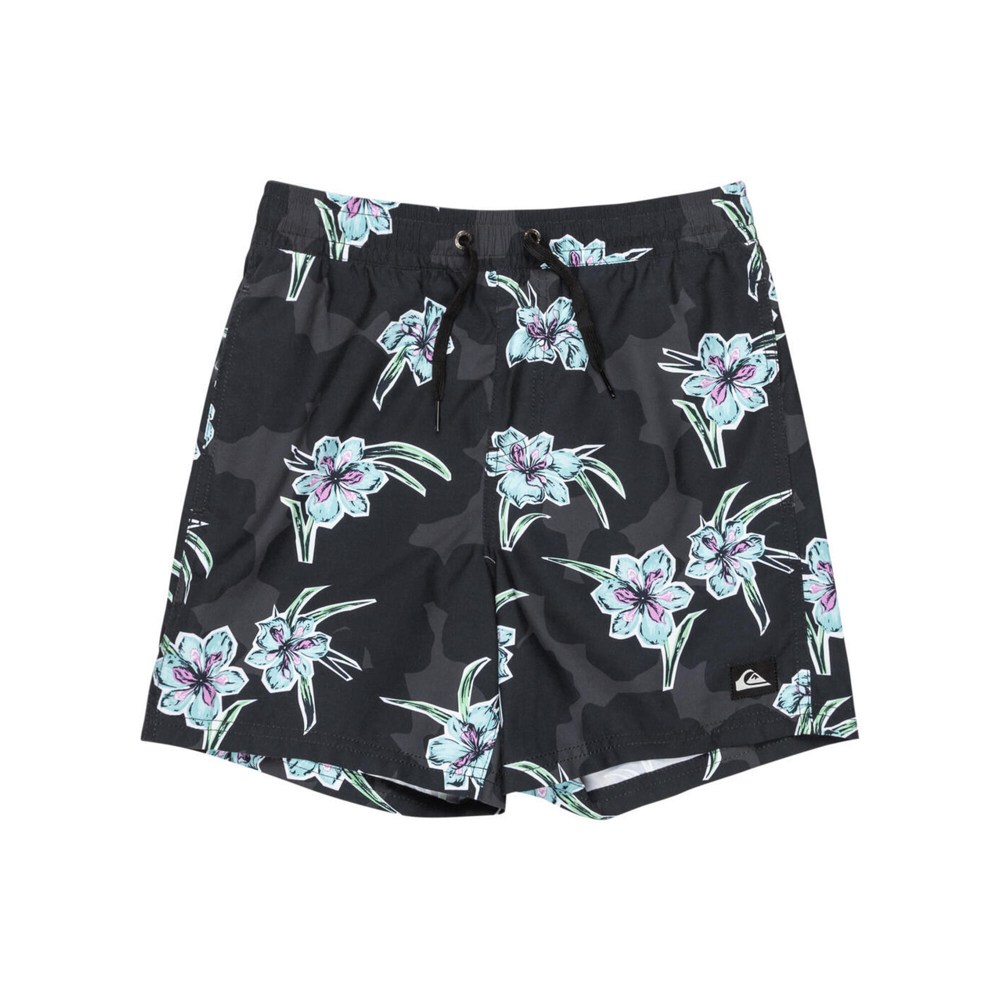 Quiksilver - Short De Bain Everyday Straight Volley Yth14" Noir Garçon - Boxer De Bain - Noir - 12 À 14 Ans - Decathlon