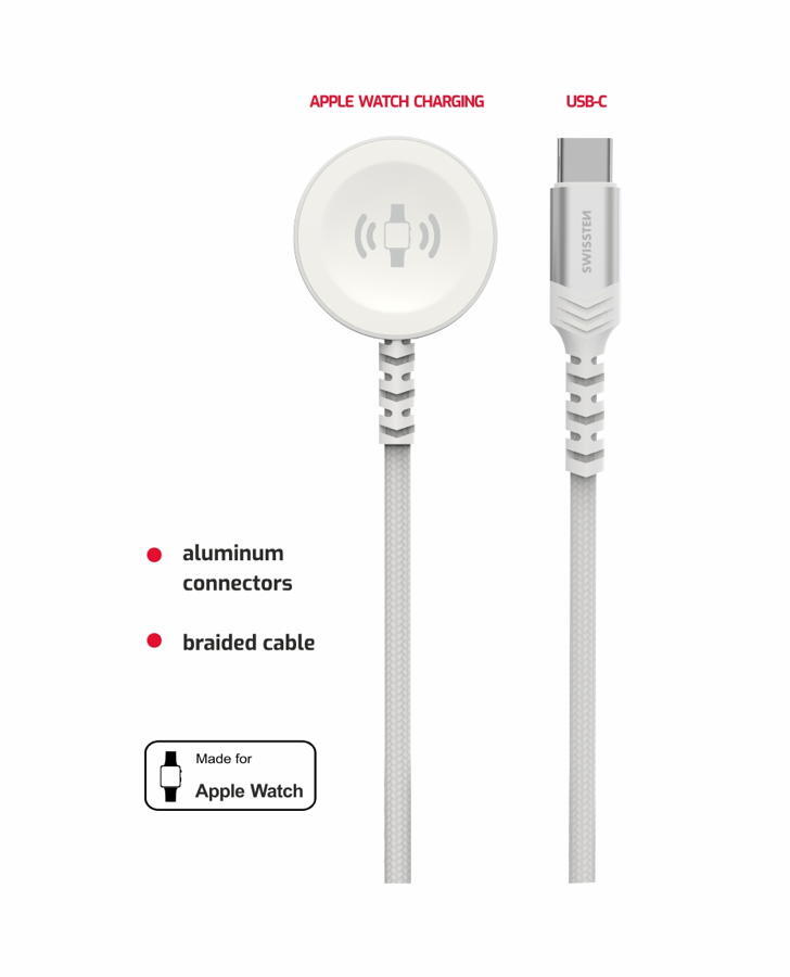 Cabo Swissten Wireless charge for Apple Watch USB-C 2/3