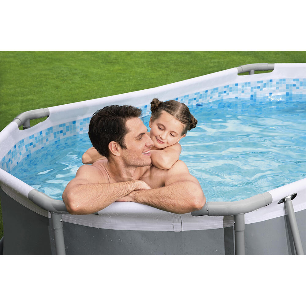 Bestway Steel Pro MAX Frame Pool Set mit Filterpumpe 305 x 200 x 84 cm, oval 5/7
