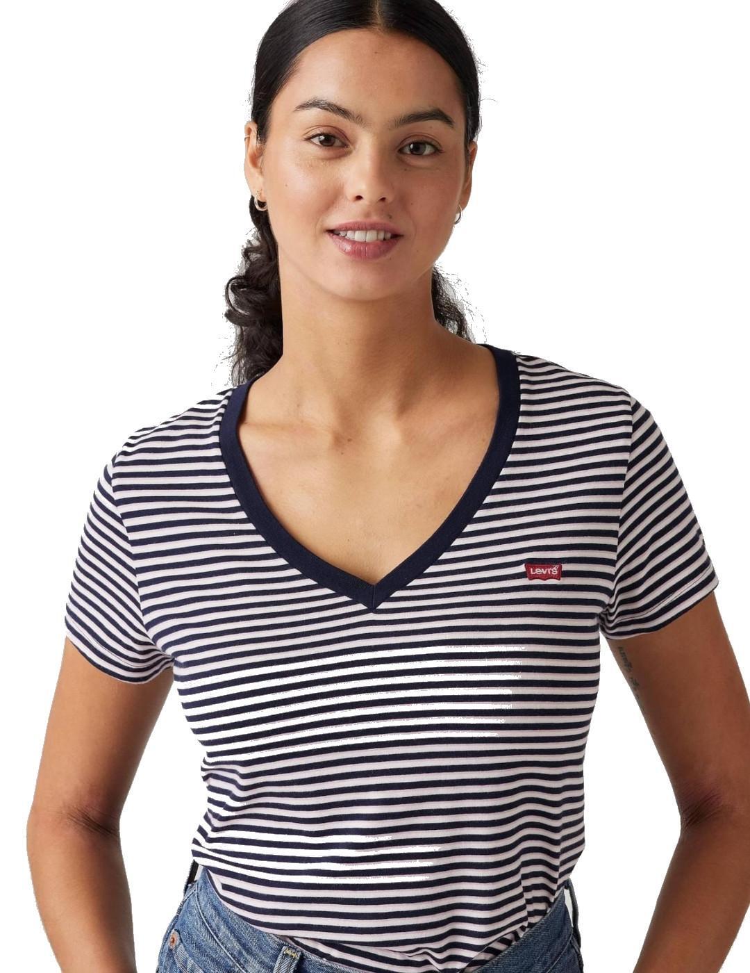 T-shirt pour femme Levis Perfect vneck Blanc. 3/5