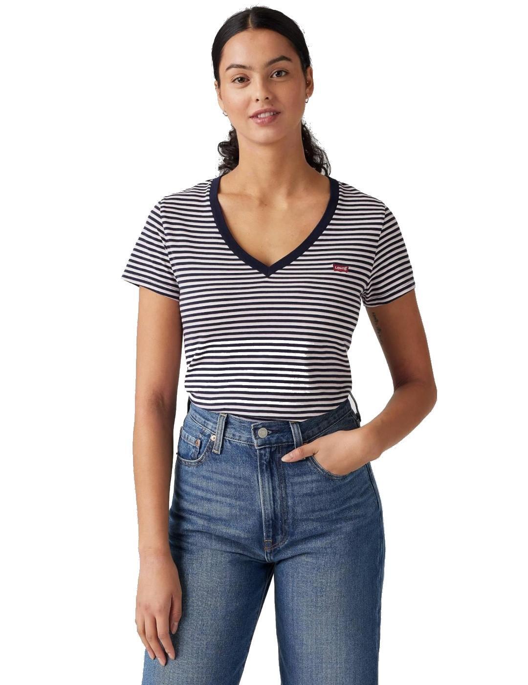 T-shirt pour femme Levis Perfect vneck Blanc. 4/5