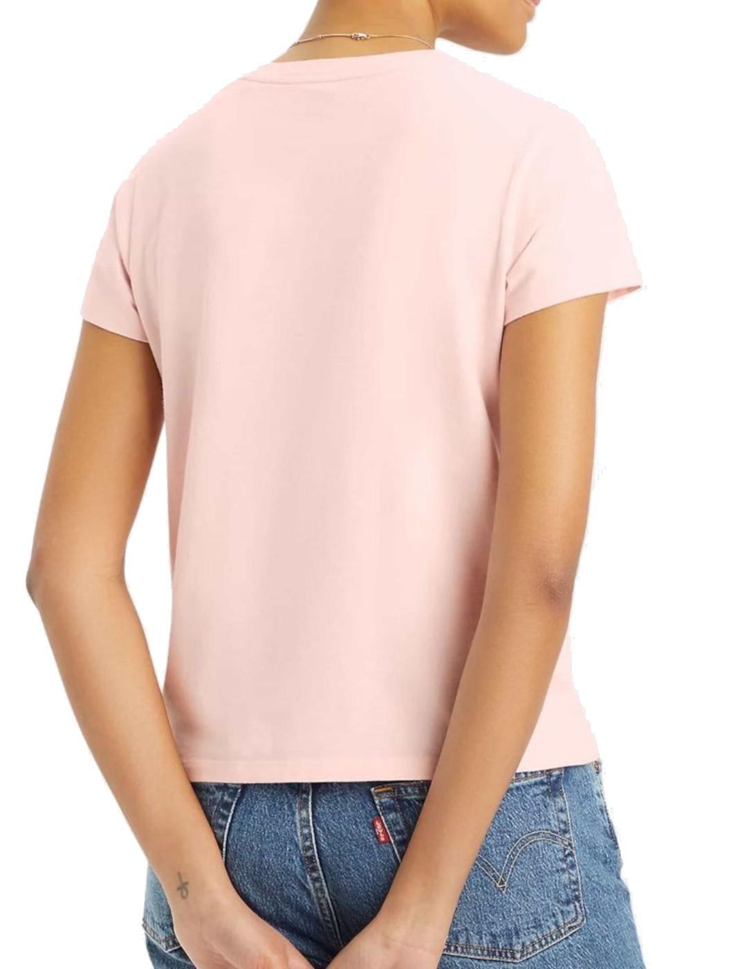 T-shirt pour femme Levis petit logo rose. 3/6
